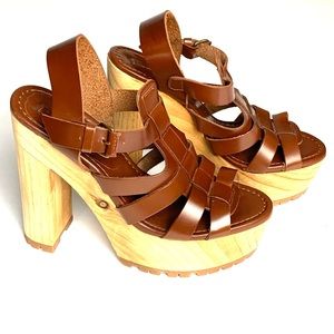 Zara Sandals with Wooden Platform Heel